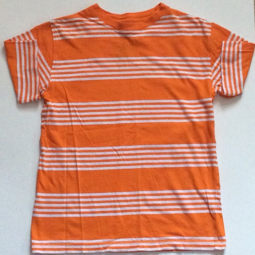 Orange And White Striped T-Shirt